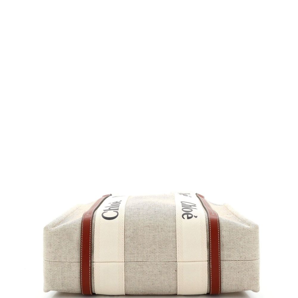 Chloe Woody Tote Canvas With Leather #94235C13B - Picture 4 of 7